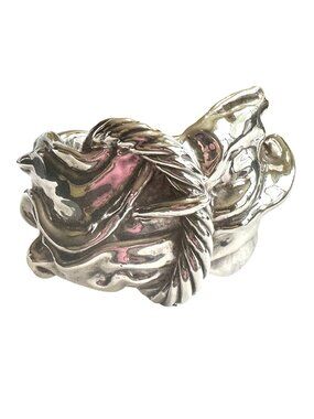 Sterling Silver Wide Cuff Bracelet 925 Belt Design 52g Statement